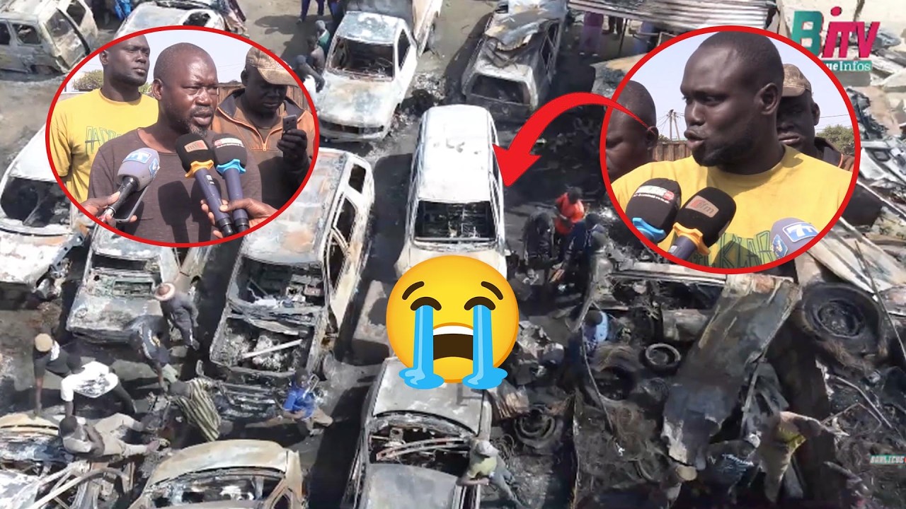 🚨 URGENT – Incendie au garage Ndiaga Ndiaye à Keur Massar : lourds dégâts et victimes !