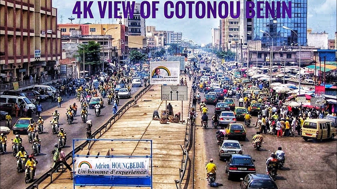 4k view of Cotonou Benin West Africa.