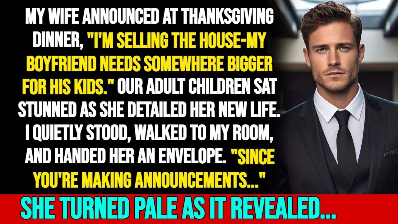 My Wife Announced She's Selling Our House for Her BF at Thanksgiving—Then I Handed Her an Envelope