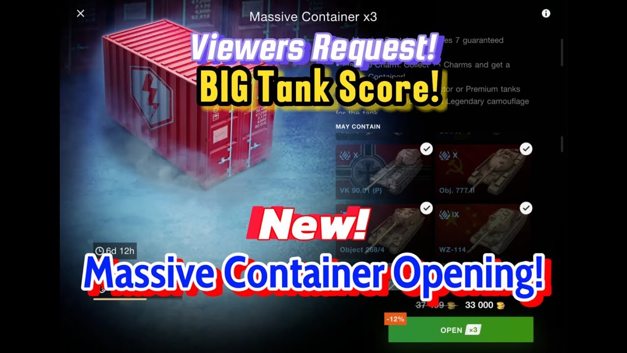 wot Blitz Crate opening x3 Massive Container Opening BIG Tank SCORE! in 4k! wotb WoT Blitz