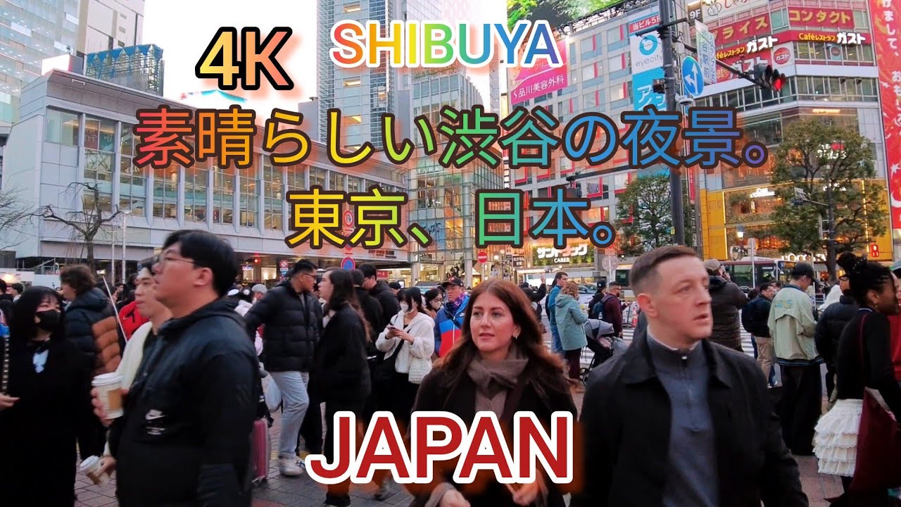 [4K] Shibuya crossing evening walking tour. Tokyo, Japan 2026  