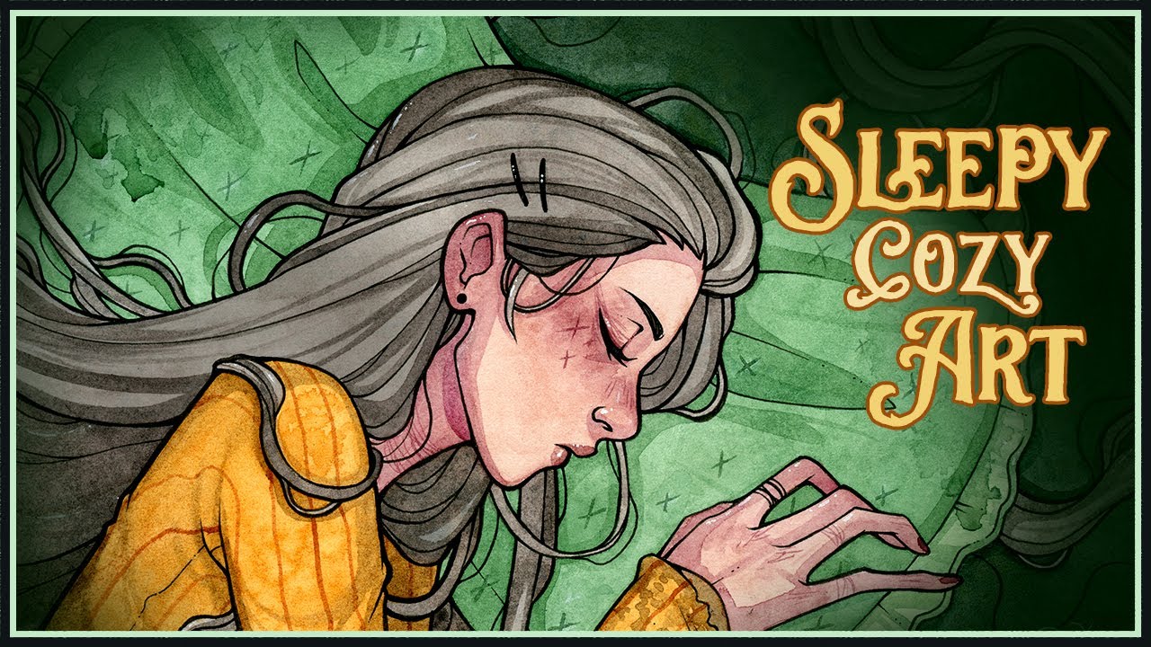 Painting A Cozy, Sleepy Scene ☾ Lots of Granulating Watercolors!