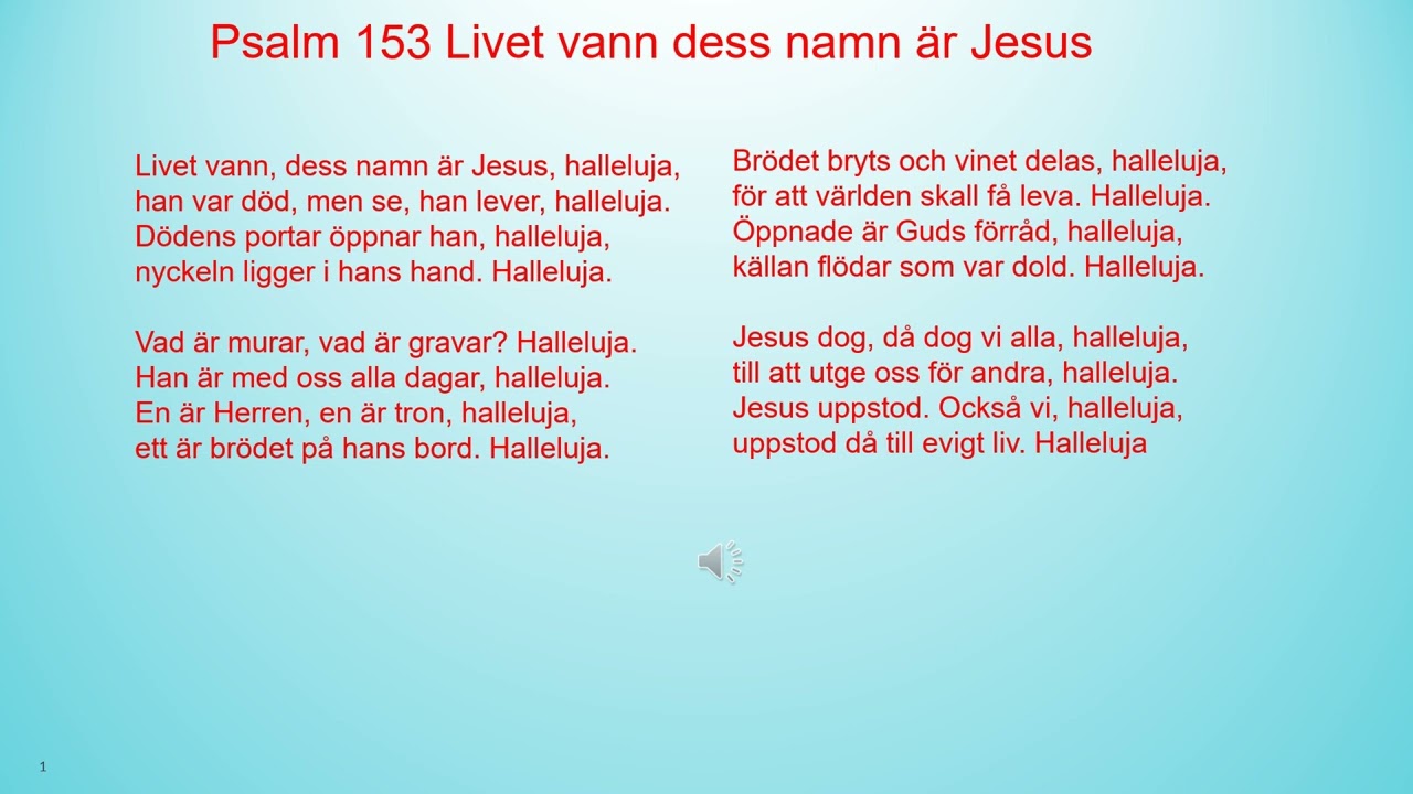 Psalm 153 Livet vann dess namn är Jesus