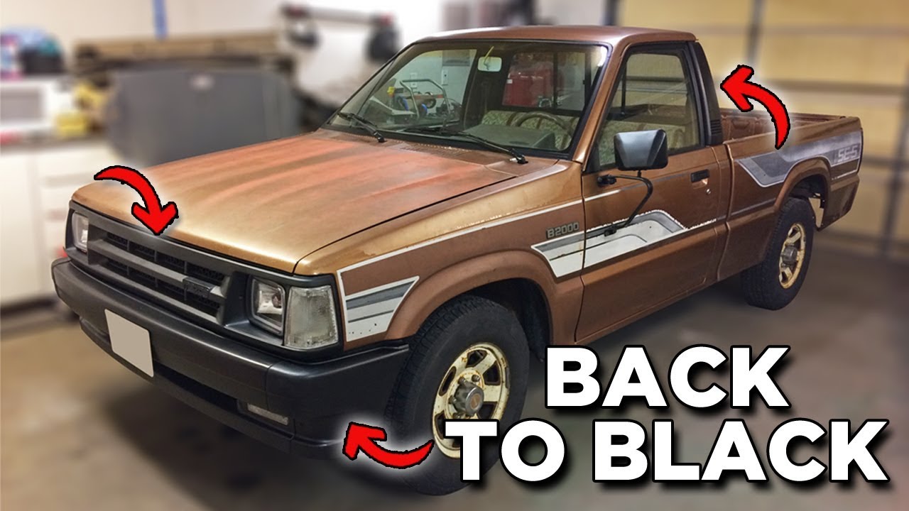 Restoring Old Faded Black Bumper & Trim  | Mazda B2000