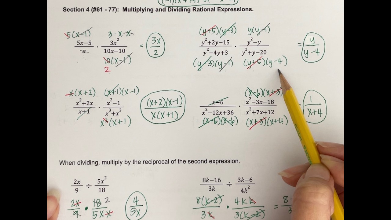 Lial 8.1 Rational Expressions and Functions; Multiplying and Dividing