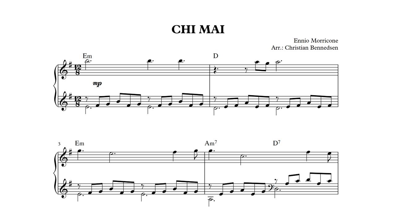 Morricone - Chi Mai - Piano