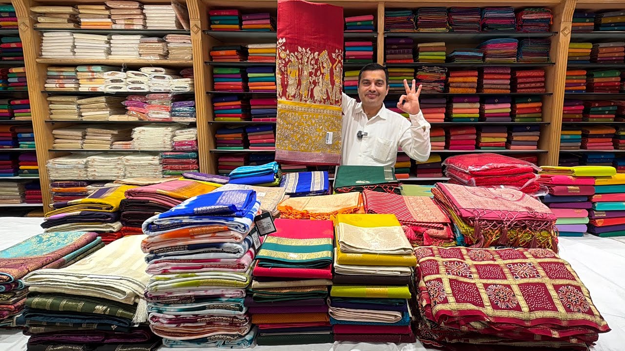 Bangalore Malleshwaram Fancy Sarees, Semi Crepe & Tussar Silk Sarees with Free Sipping.
