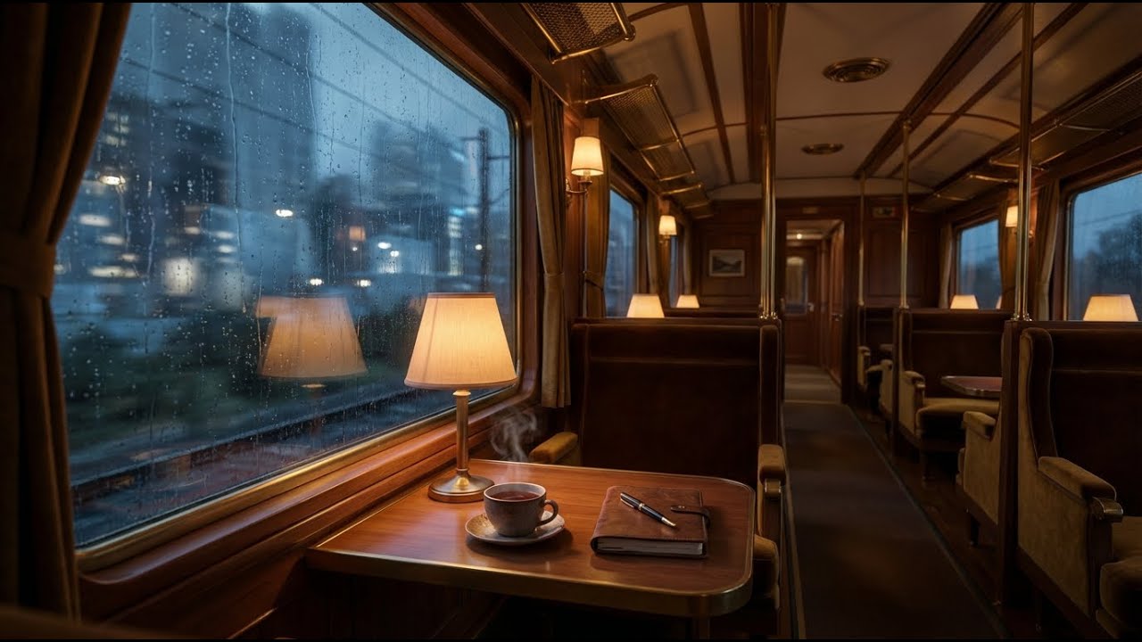 🚆 Cozy Vintage Train Jazz Lounge | Rainy Midnight Train Ambience
🌙 Vintage Train Car Lounge | Rain