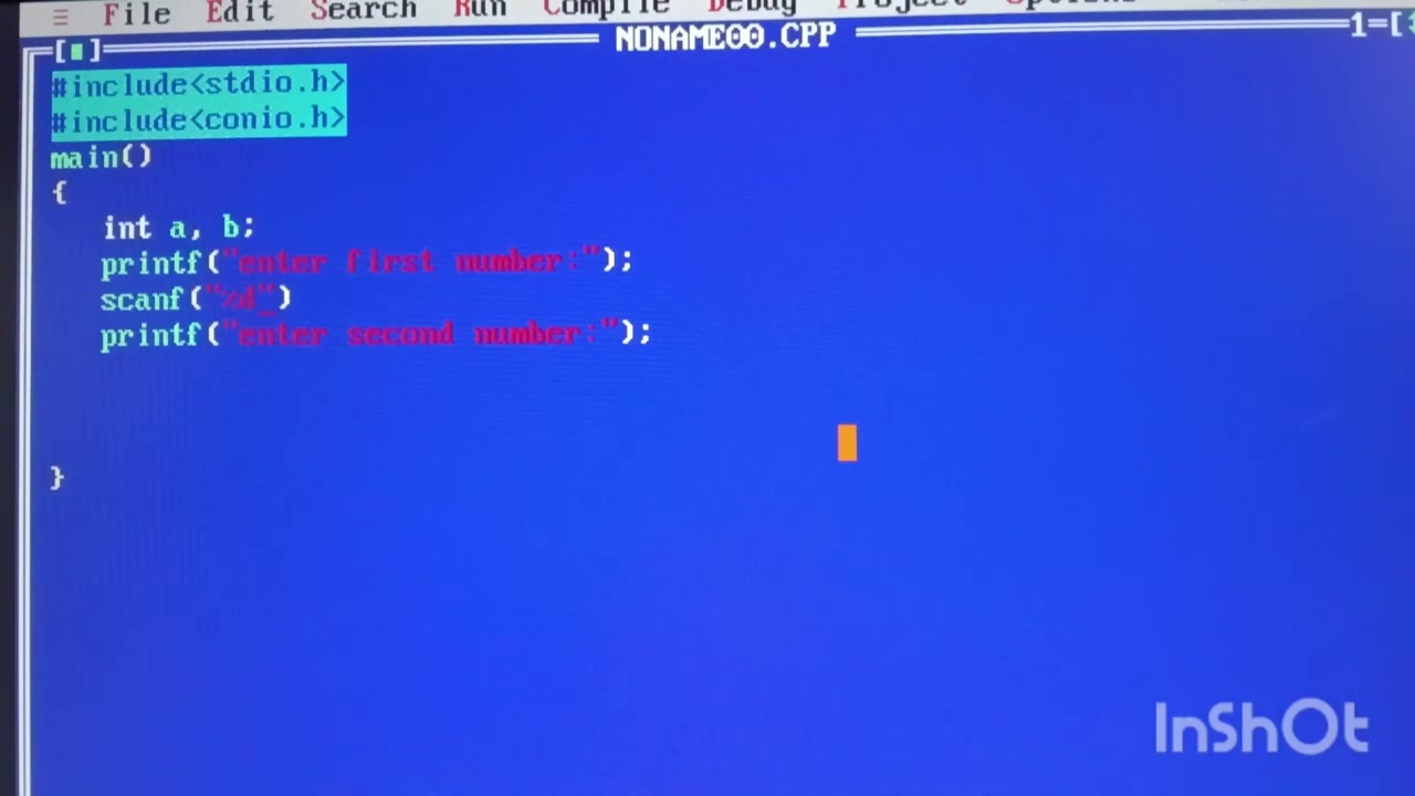 Program to add two numbers in turbo C 