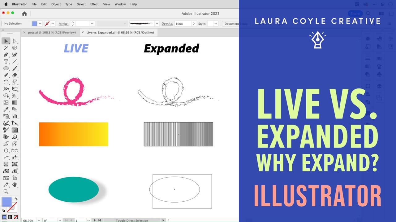 The Difference in Live vs. Expanded Art in Adobe Illustrator