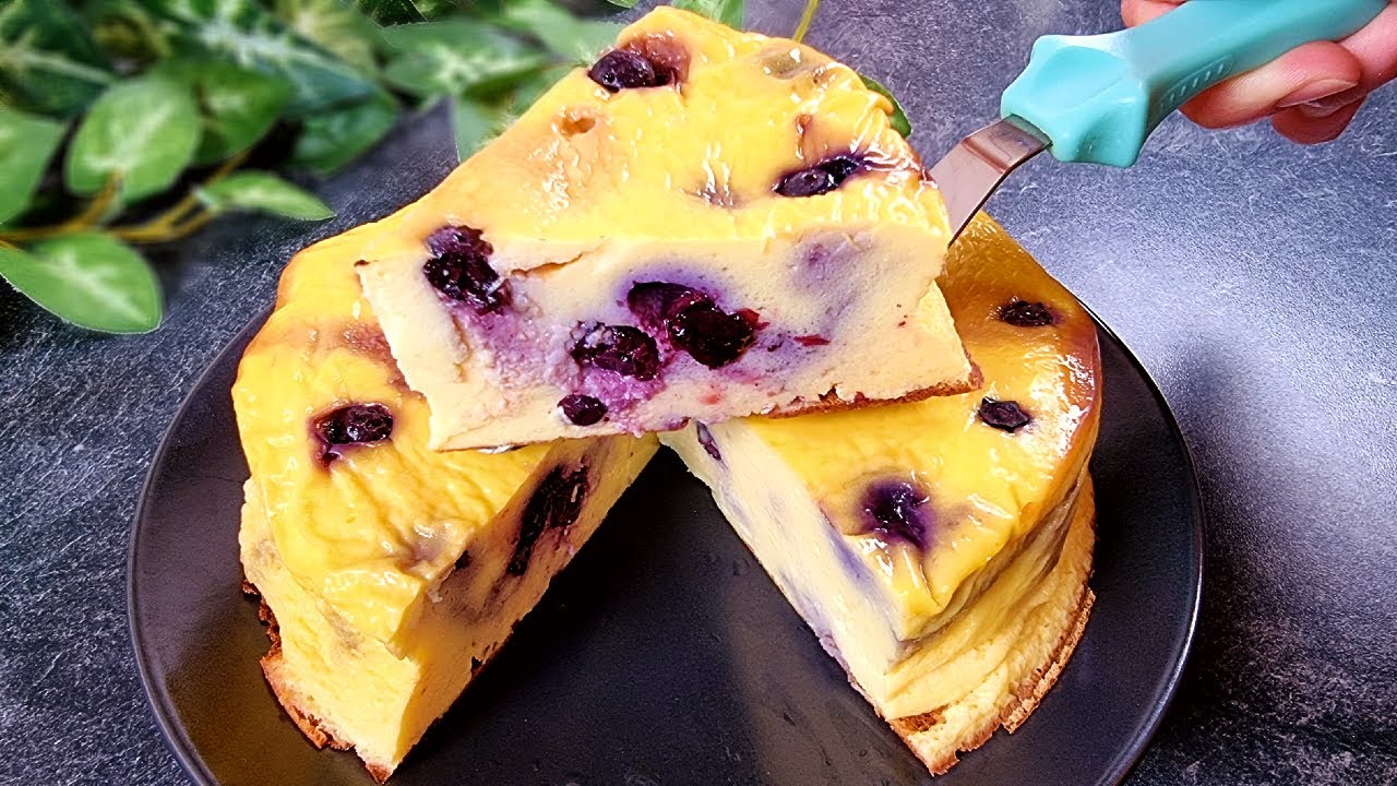 Простой и вкусный йогуртовый торт с черникой! Рецепт без глютена, без масла, без масла