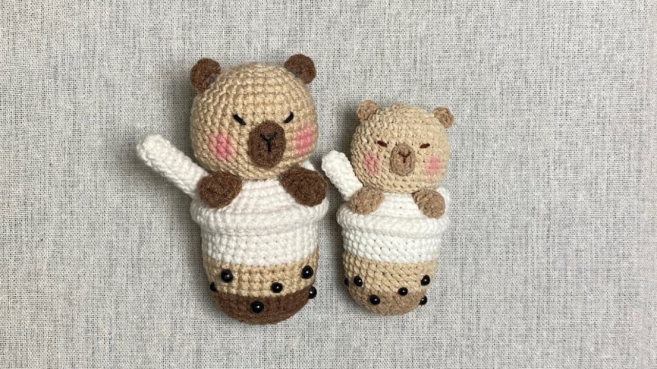 Учебник по вязанию крючком: Капибара в чашке молочного чая - Capybara Milk Tea Crochet Tutorial