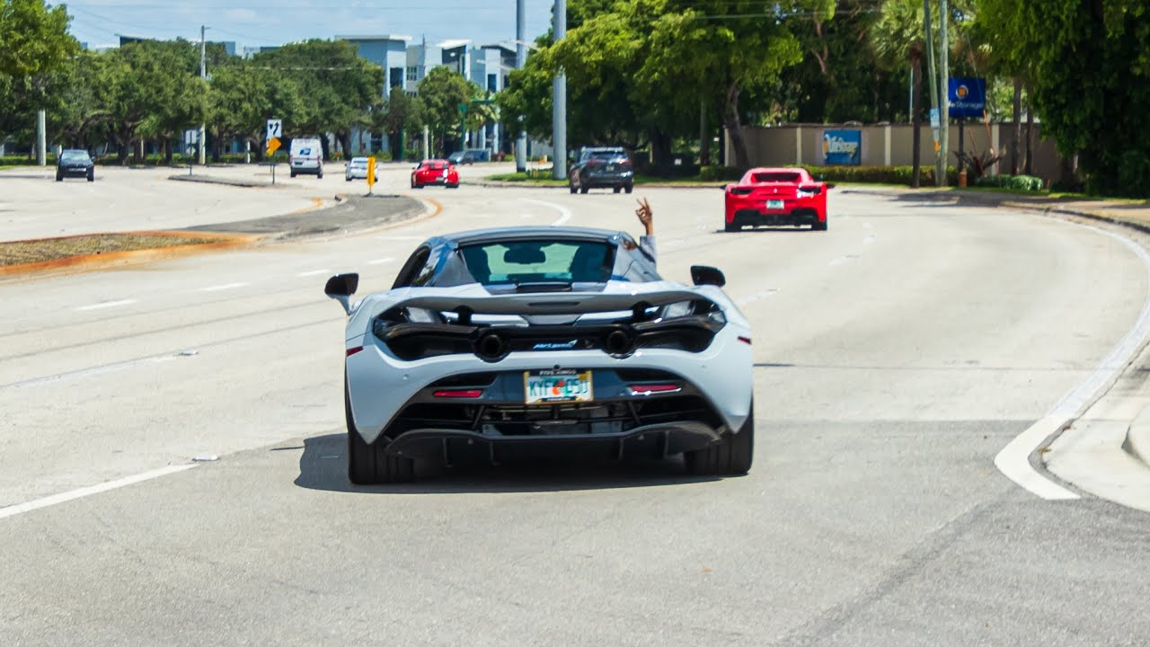 SUPERCAR FLY-BYS, REVS, and LOUD ACTION at Cars and Caffeine! | Hagerty Garage + Social Delray Beach
