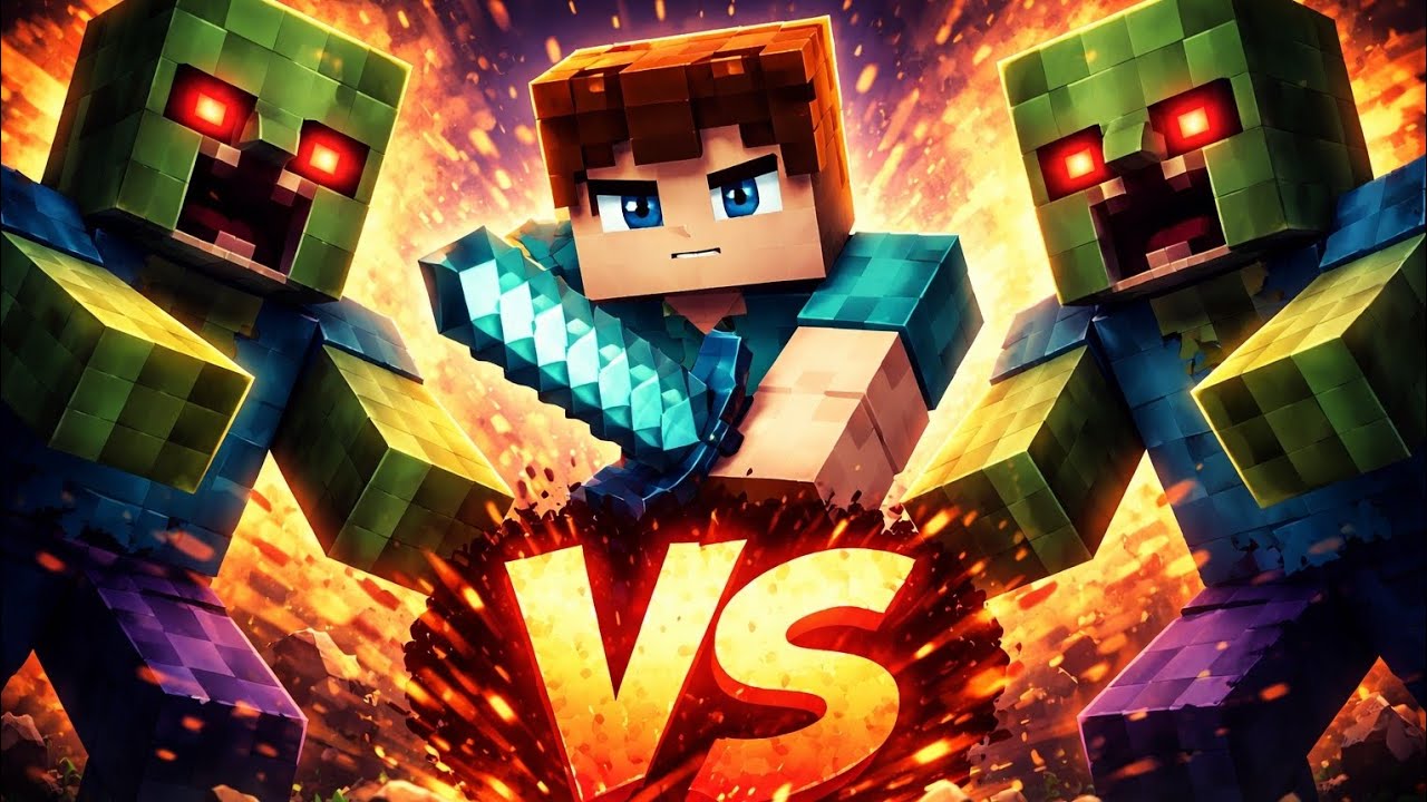 🧟‍♂️🔥 1 VS 2 ZUMBIS… EU SOBREVIVI? #Minecraft #Batalha #Shorts