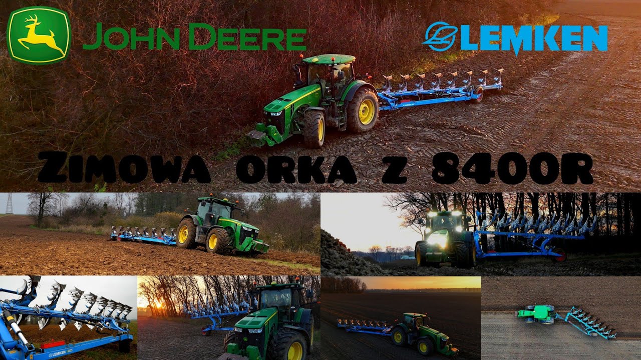 Zimowa orka | John Deere 8400R & Lemken Diamant 16