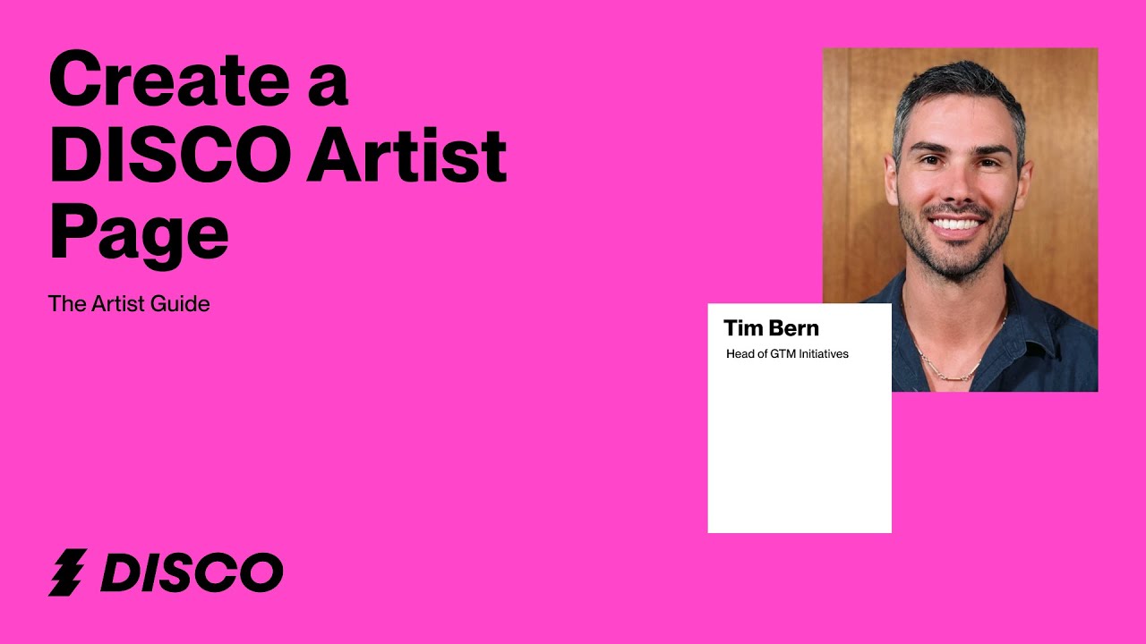 Create a DISCO Artist Page to deliver your work in style