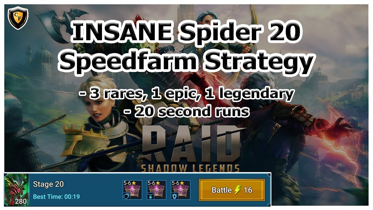 RAID Shadow Legends | INSANE Spider 20 Speedfarm Strategy