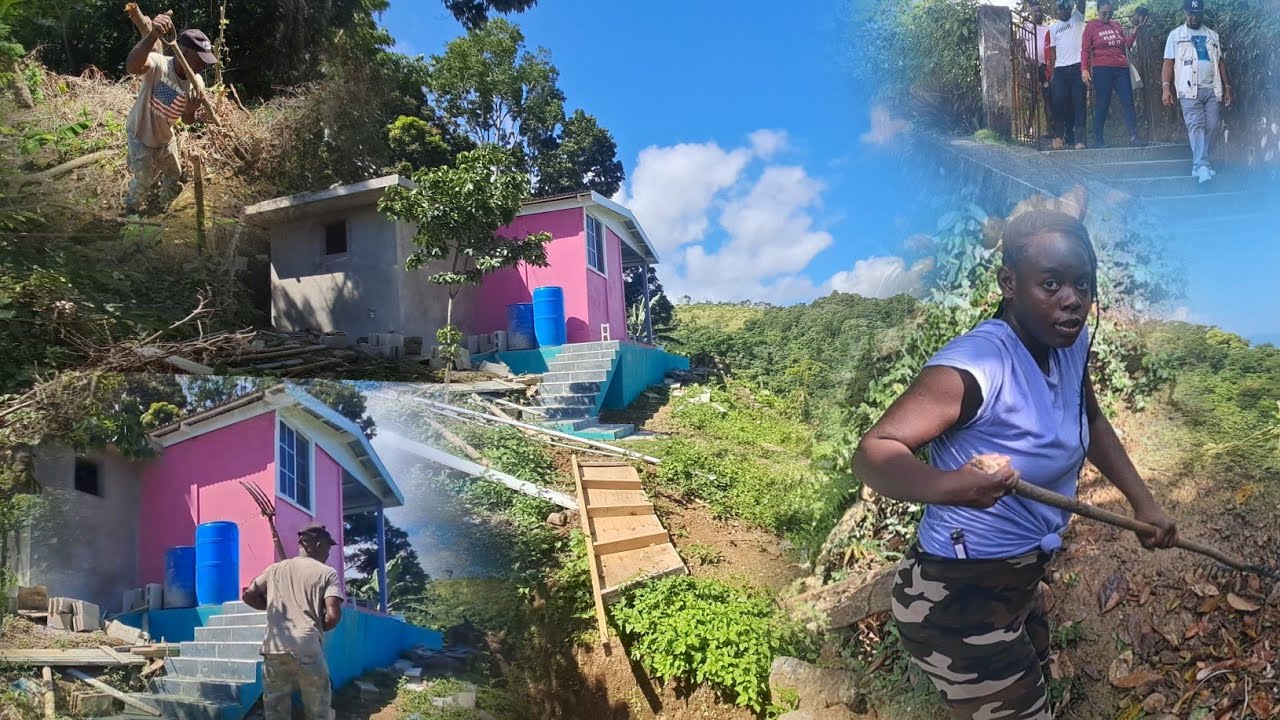 Mamito Lifestyle cleaning up for her Party | JahBot Planting some Plantain Suckers on the Hill