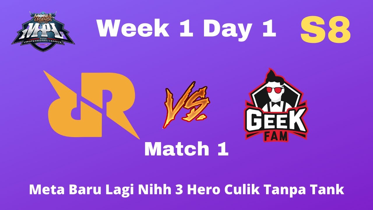 RRQ VS GEEK FAM MATCH 1 | React MPL ID S8