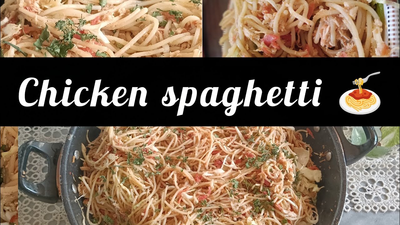 How to make delicious spaghetti 🍝||spicy chicken spaghetti|| chicken Noddles chicken 🍝