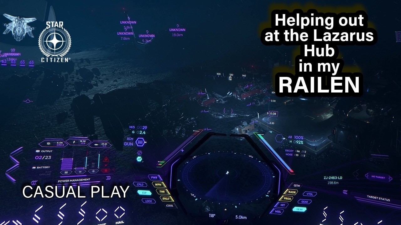 Helping out at the Lazarus Hub in my RAILEN in Star Citizen