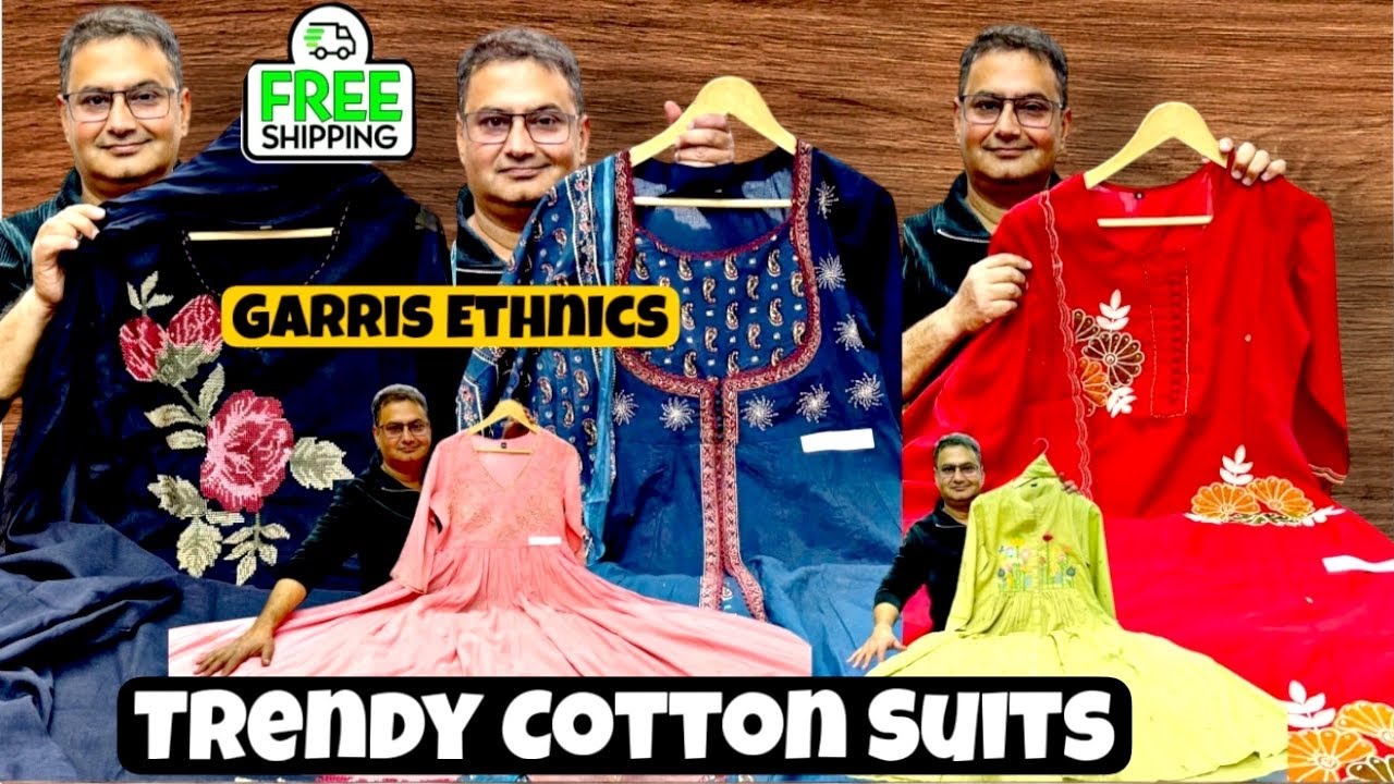 Stunning Kurti, Cotton Suits, A Line & Anarkali at Garris Ethnics. Free Shipping.