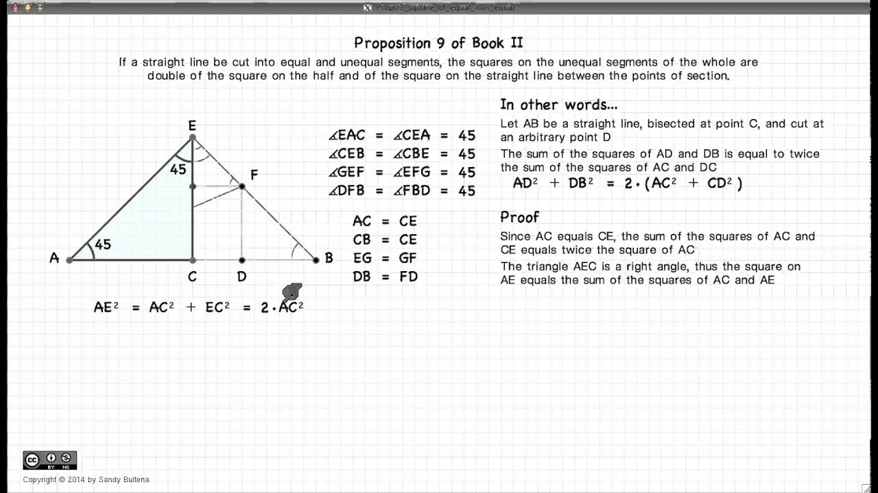 Euclid's Elements Book 2 - Proposition 9