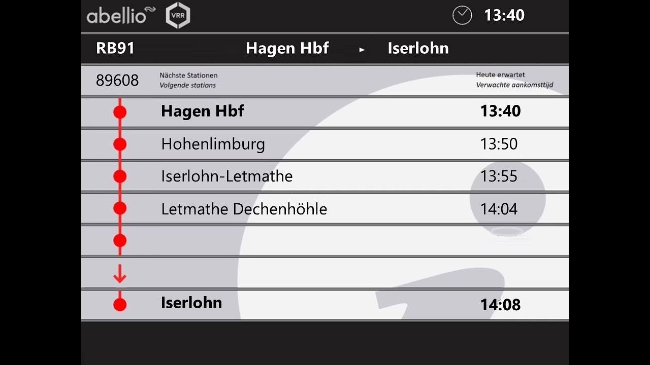 [ABR] Ansagen RB91 Hagen Hbf - Iserlohn