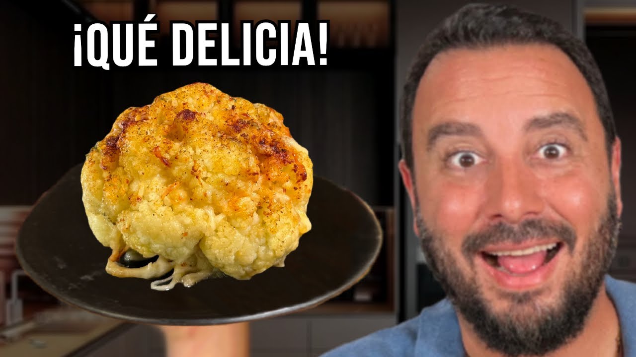 Cómo hacer una COLIFLOR ASADA con queso | Receta Fácil y Deliciosa