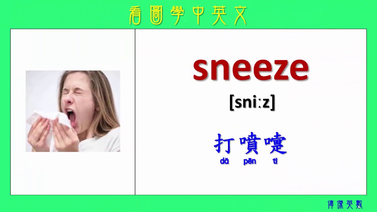 看圖學中英文 88 健康狀況 (Learning Chinese and English Vocabularies about health situation.)