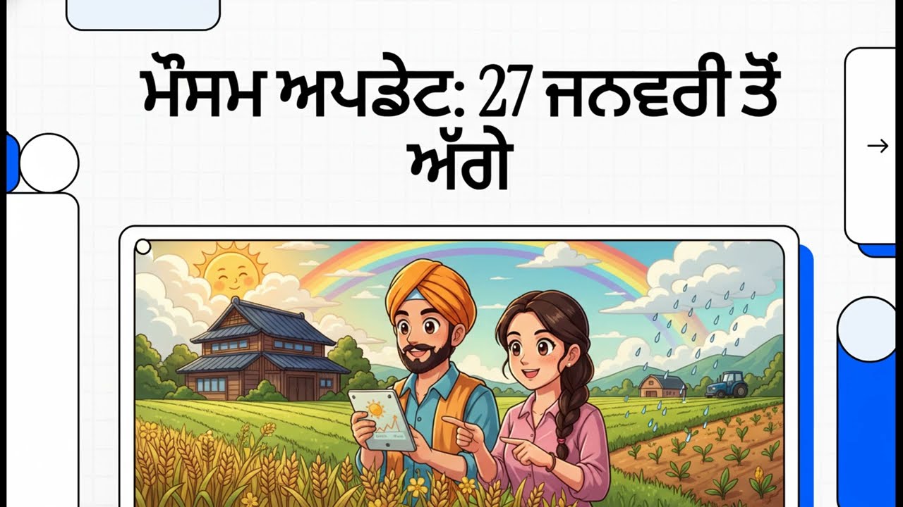 ਮੌਸਮ ਅਪਡੇਟ 27 ਜਨਵਰੀ ਤੋਂ ਅੱਗੇ।