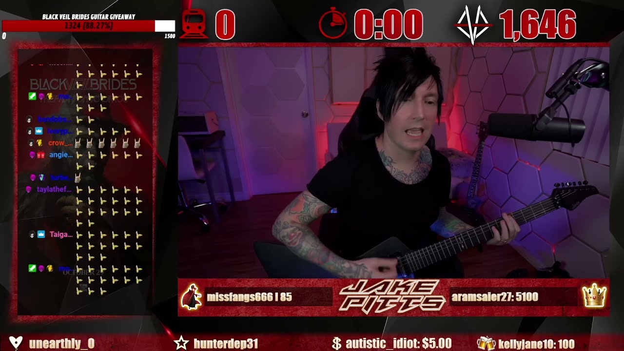 Black Veil Brides - In The End (Jake Pitts playthrough on Twitch)