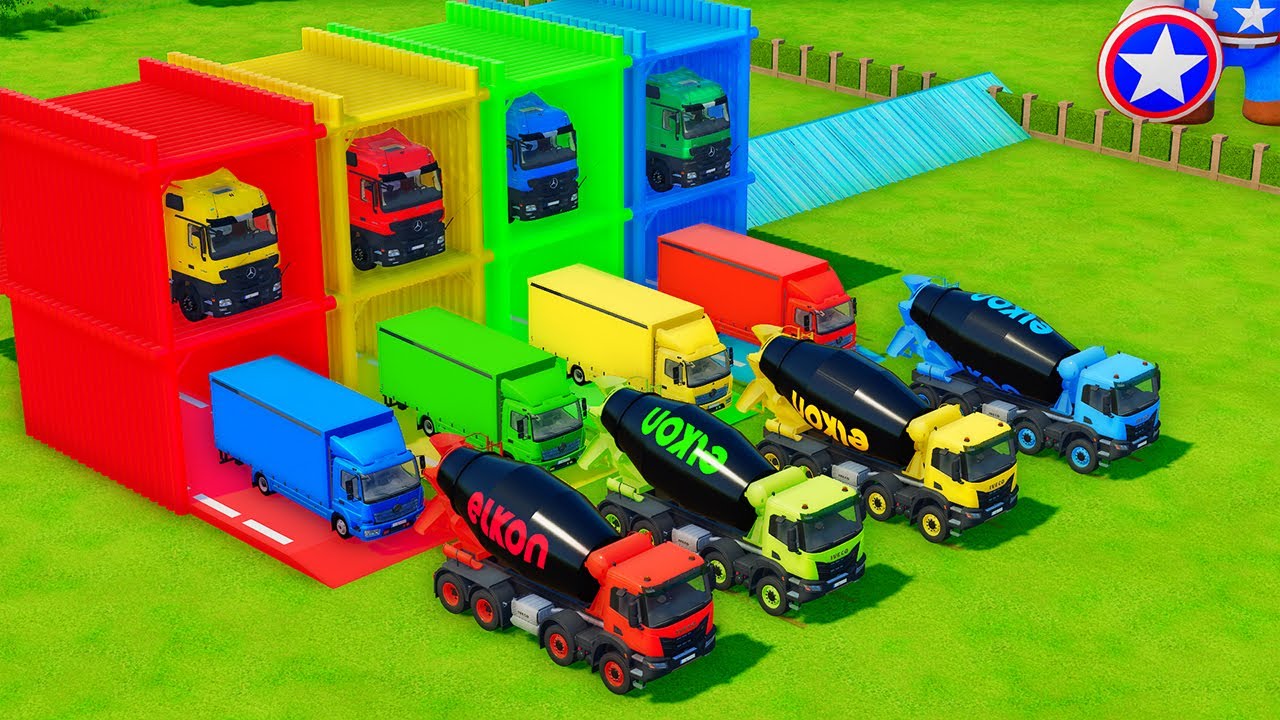 Transporting HUGE Mixer Trucks with Powerful Mercedes Trucks! Farming Simulator 22