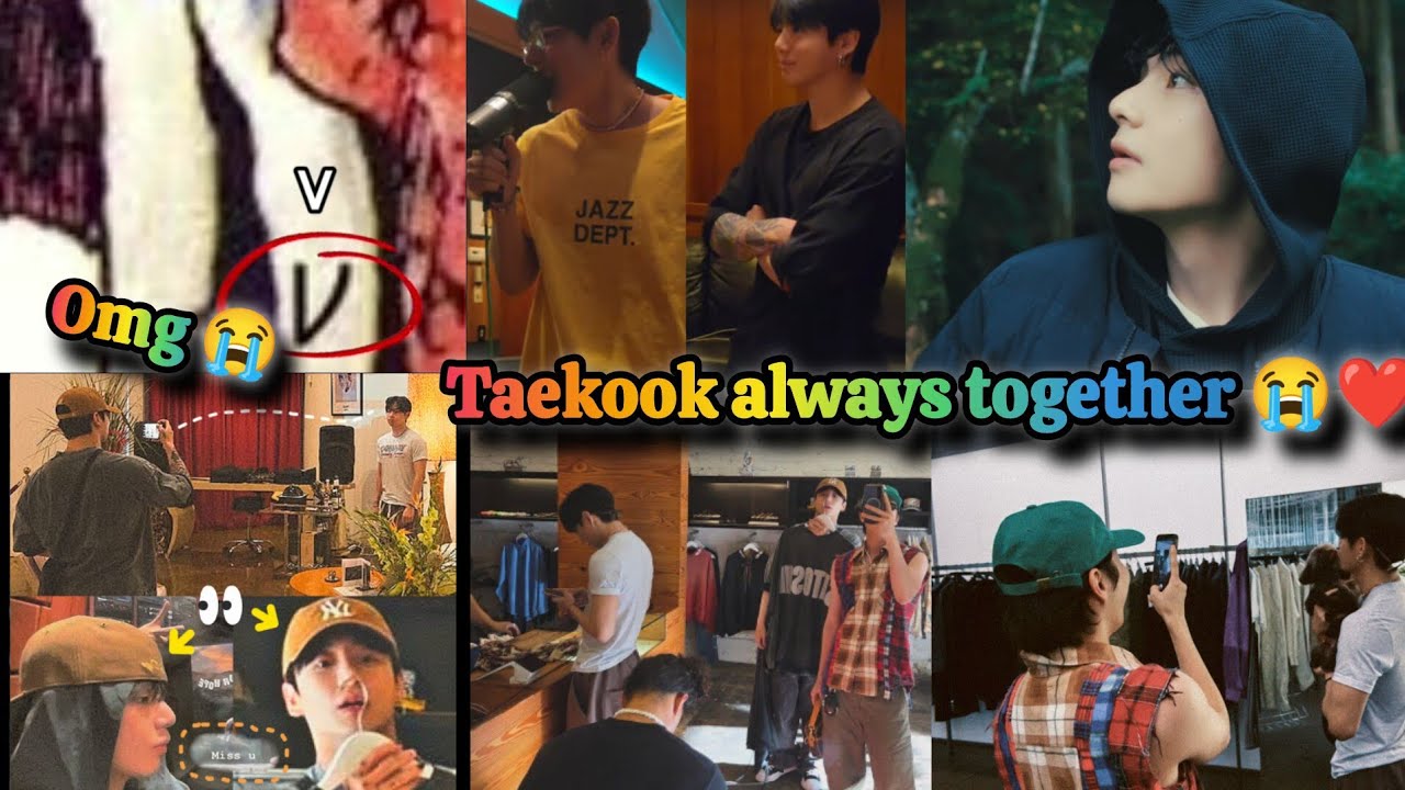 Taekook shopping date with jhope Jk taking tae's pickture they're always together 😍(taekook updates)