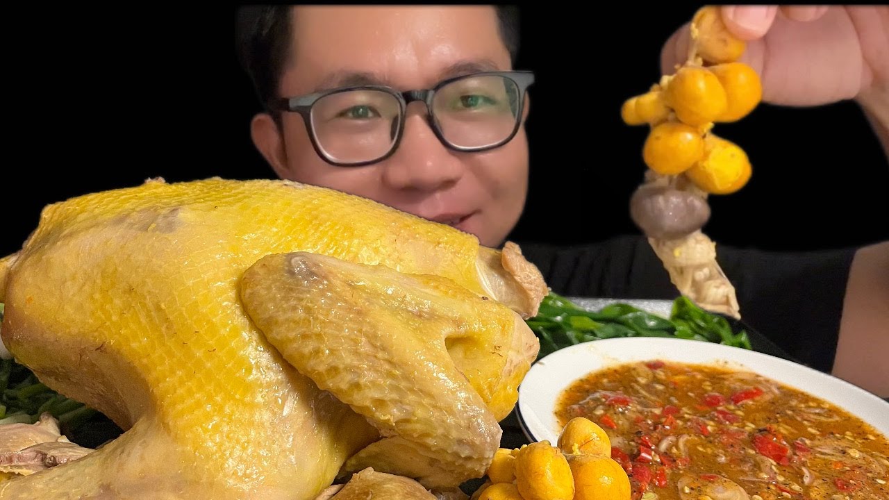 ASMR MUKBANG/eat chicken steamed with onions