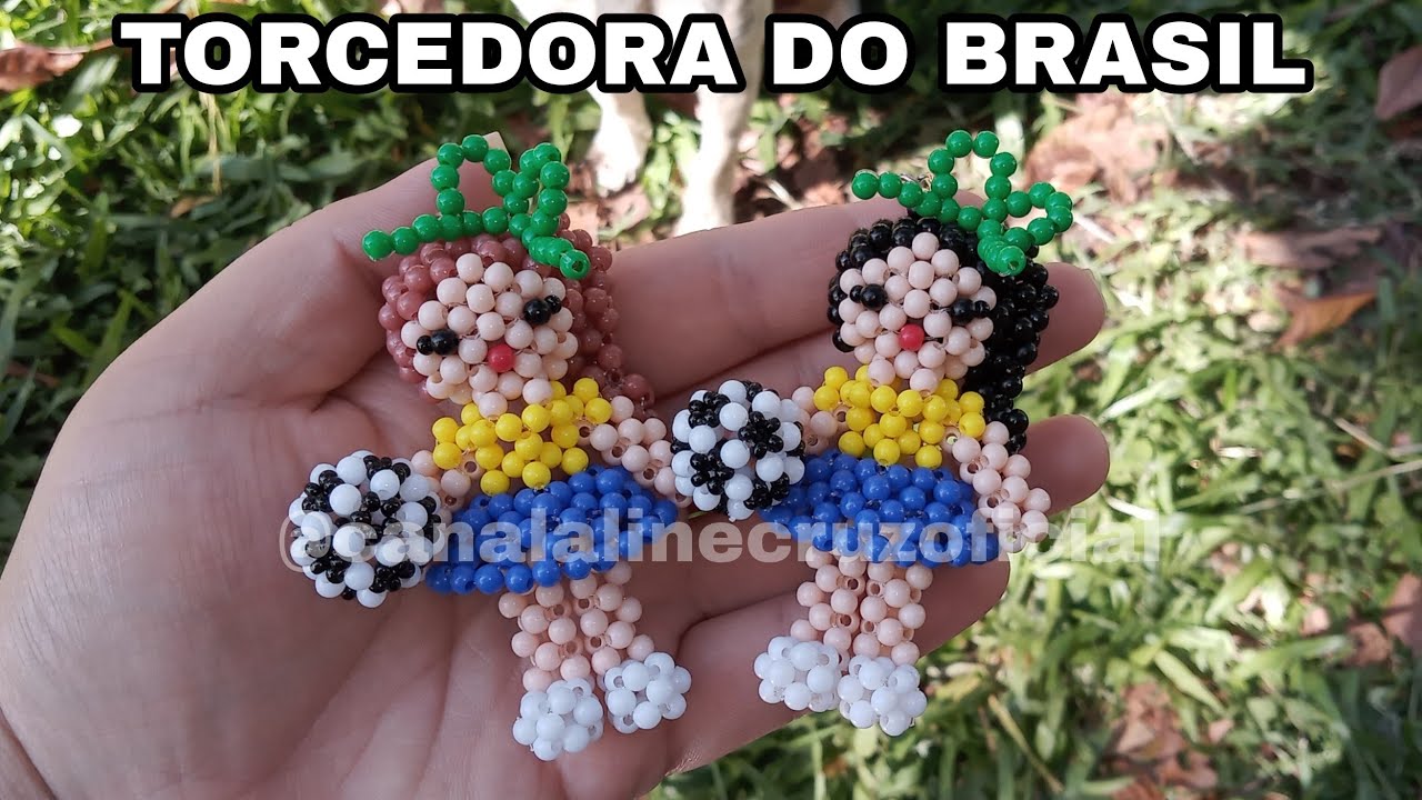 Torcedora do Brasil de Miçangas//Pérolas - Passo a Passo (Especial Copa do Mundo)