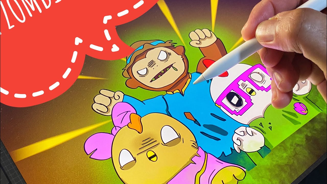 Didi & Friends Goyang goyang Zombie: Cara melukis dan mewarna ( How to draw didi zombie)