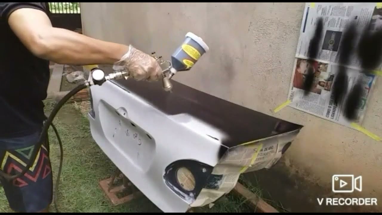 #Projeto pintando meu carro (corolla) em casa  com compressor 50 litros. Pintura da tampa traseira.