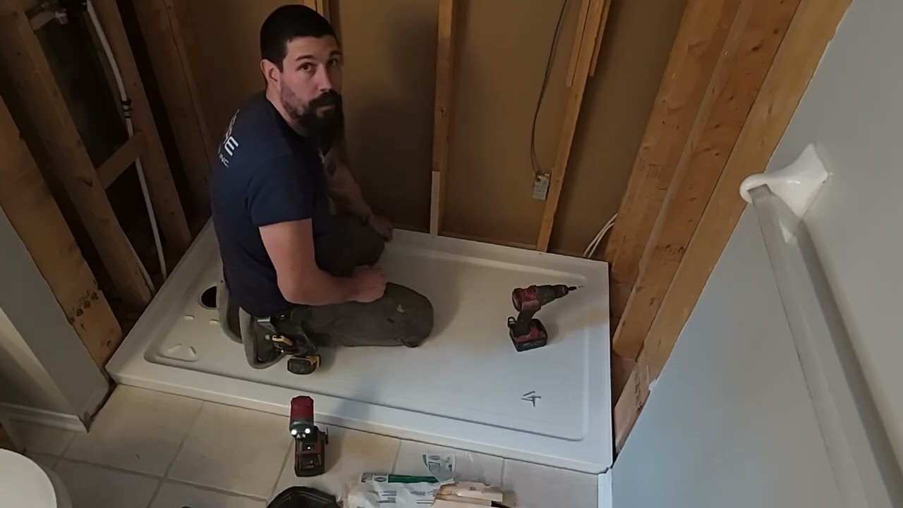 Shower base installation