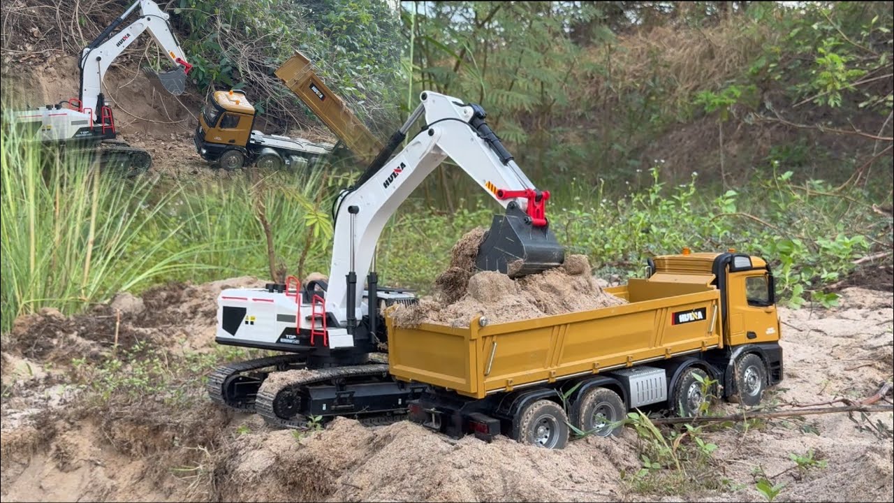 It's really amazing. The RC Dump Truck can climb high hills and carry heavy loads very well 