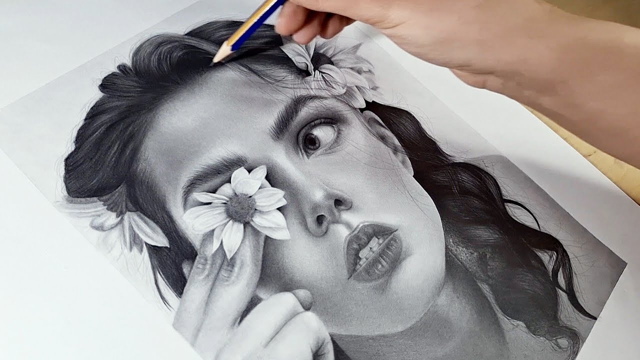 HOW TO DRAW A HYPER REALISTIC FACE WITH GRAPHITE PENCILS 