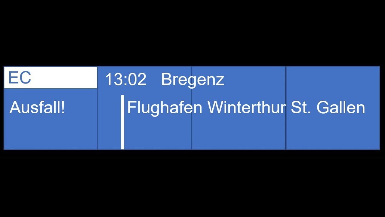 SBB Ansage Ausfall EC nach Bregenz