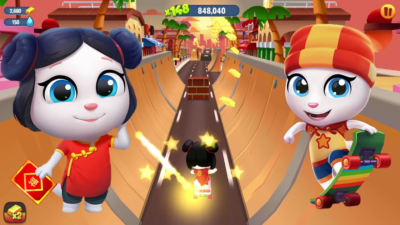 Talking Tom Gold Run - Episode 74: Lucky Angela's Run for Good Luck and Rewards!