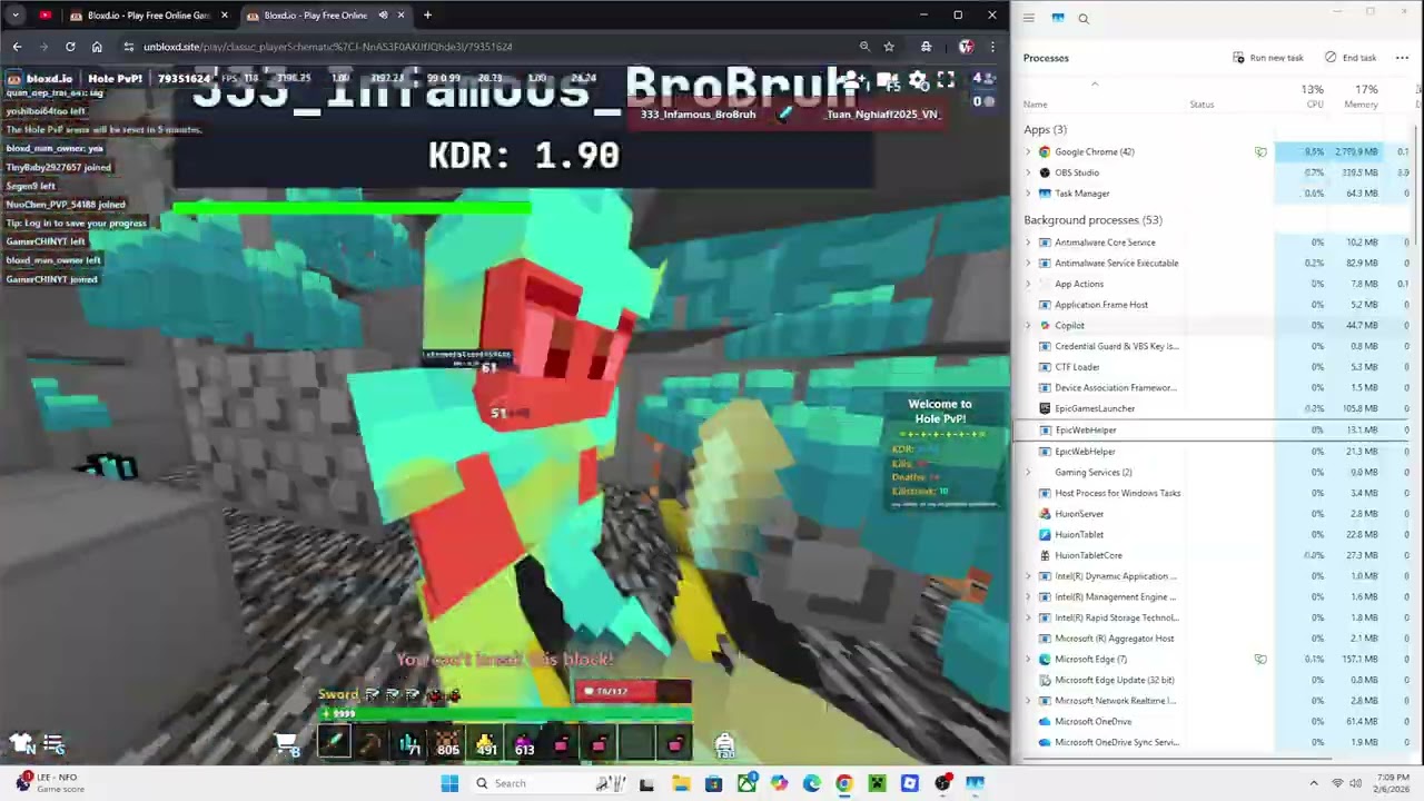 hole pvp + task manger on
