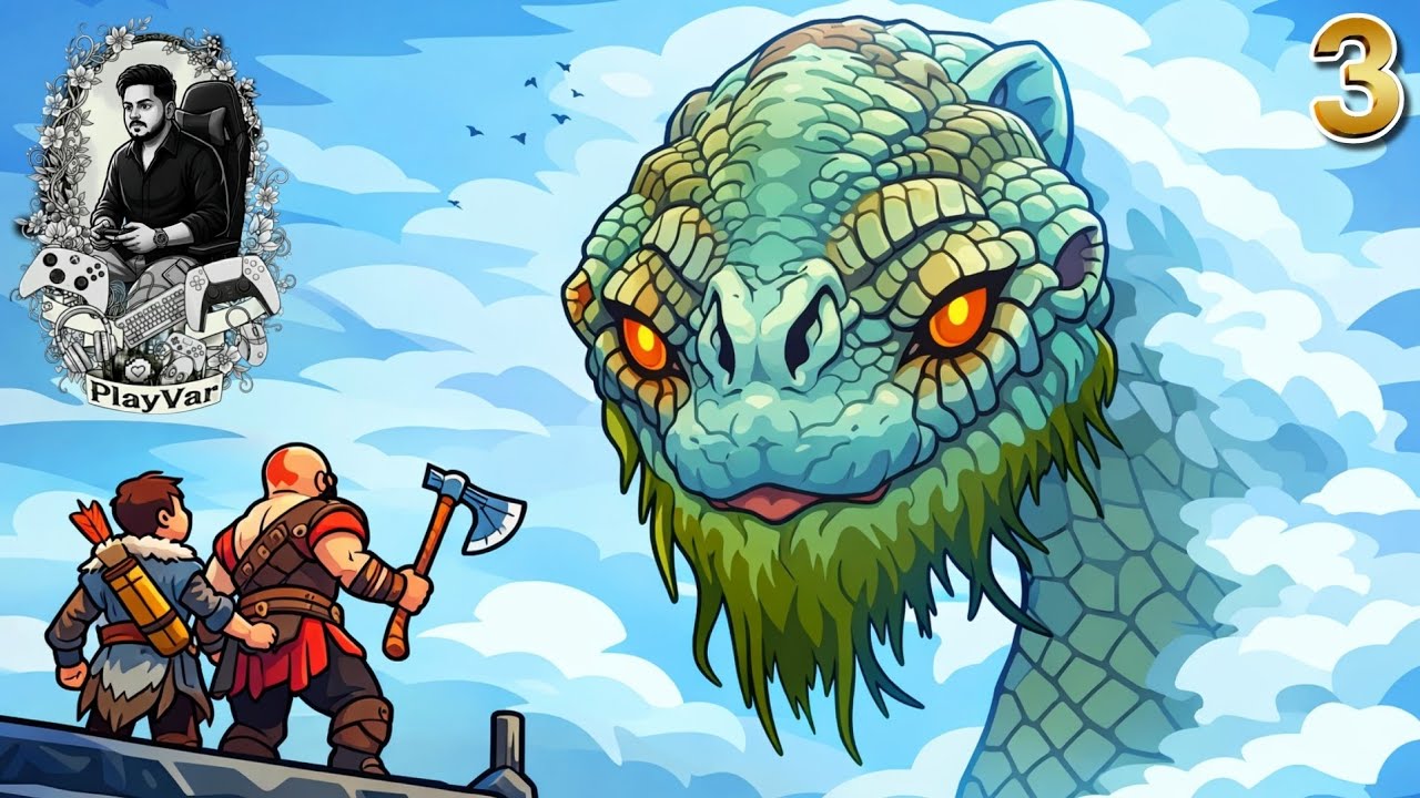 Кратос встречает Йормунгандра (Мирового Змея) 🐍 | God of War, 3 серия | PlayVar |