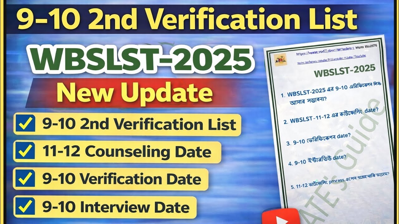 SLST IX-X second verification list|9-10 verification and interview date|11-12 councelling date