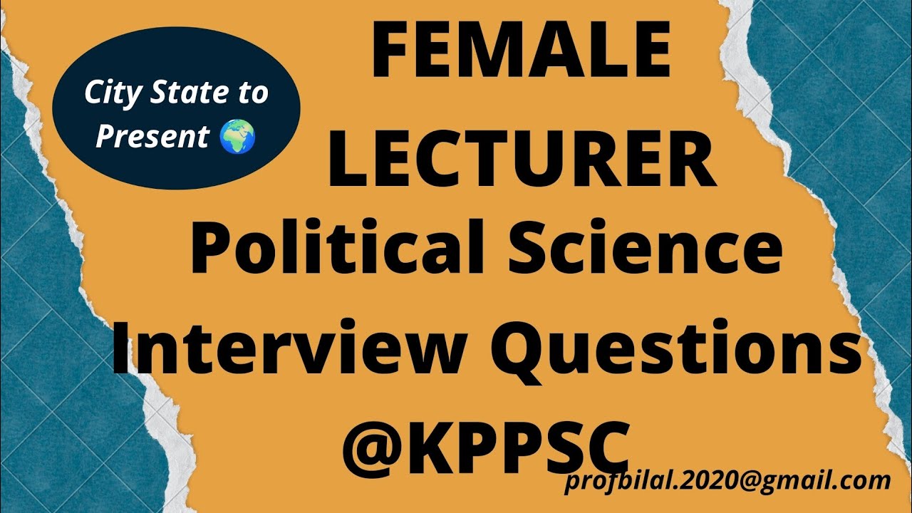 Female LECTURER in Political Science interview Questions | PART-1 #kppsc
