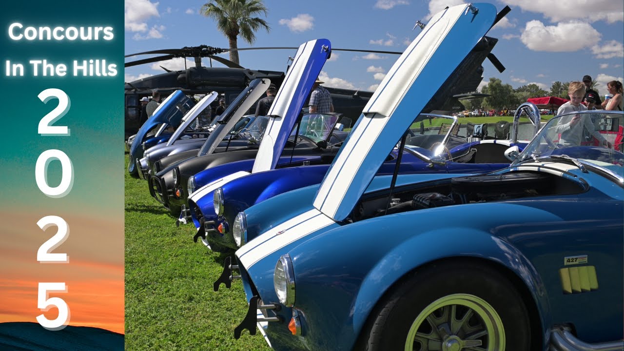 Display of historic and beautiful cars at Concours in the Hills