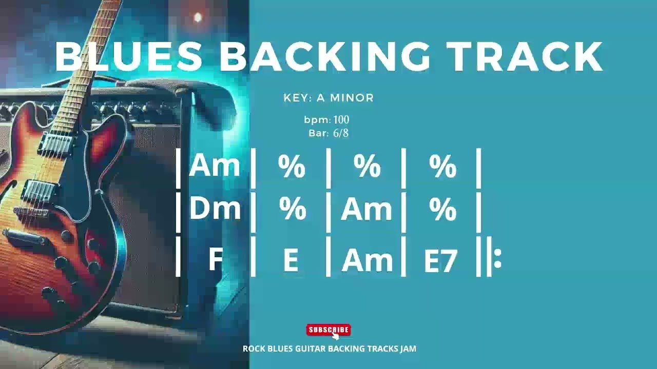 Blues Backing Track in Am B.B. King Style 100 BPM 6/8