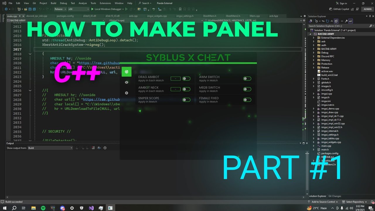 HOW TO MAKE FREE FIRE PC PANEL C++ |  PERIUMUM COURSE FREE A - Z | AIMBOT SNIPER PANEL FOR FREE